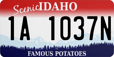 ID license plate 1A1037N