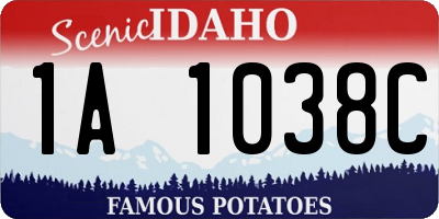 ID license plate 1A1038C