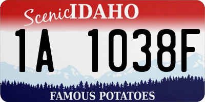 ID license plate 1A1038F