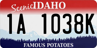 ID license plate 1A1038K