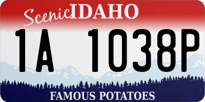 ID license plate 1A1038P