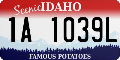 ID license plate 1A1039L