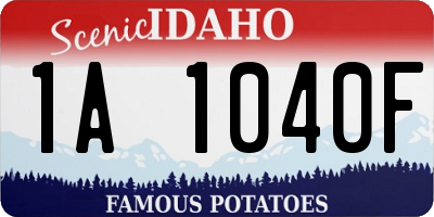 ID license plate 1A1040F