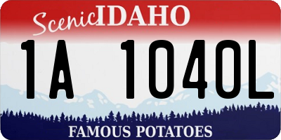 ID license plate 1A1040L