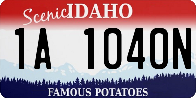 ID license plate 1A1040N