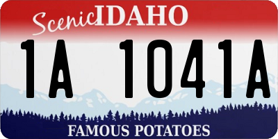 ID license plate 1A1041A