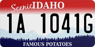 ID license plate 1A1041G