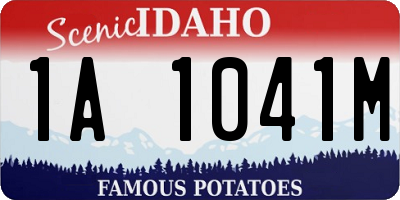 ID license plate 1A1041M