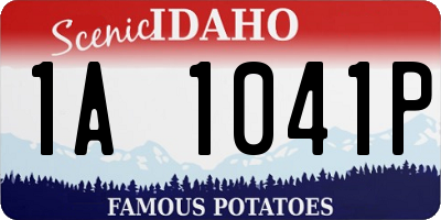 ID license plate 1A1041P