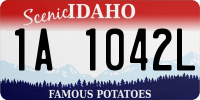 ID license plate 1A1042L