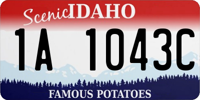 ID license plate 1A1043C