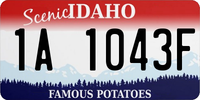 ID license plate 1A1043F