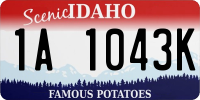 ID license plate 1A1043K