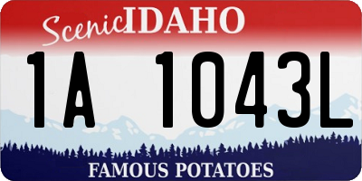 ID license plate 1A1043L