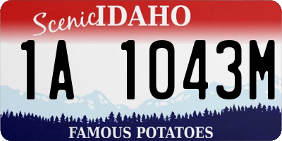 ID license plate 1A1043M