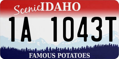 ID license plate 1A1043T