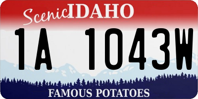 ID license plate 1A1043W
