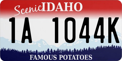 ID license plate 1A1044K
