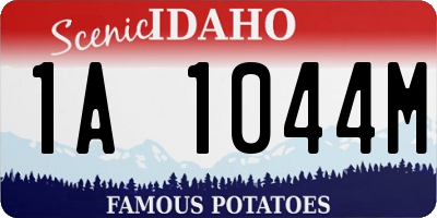 ID license plate 1A1044M