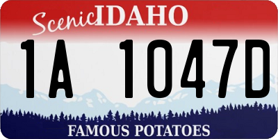 ID license plate 1A1047D