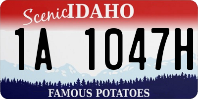ID license plate 1A1047H