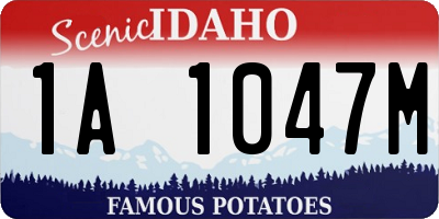 ID license plate 1A1047M