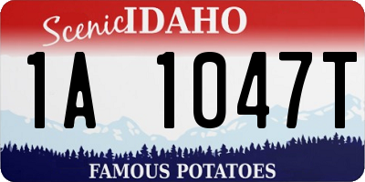 ID license plate 1A1047T