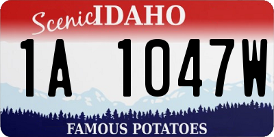ID license plate 1A1047W