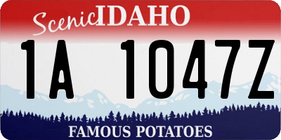 ID license plate 1A1047Z
