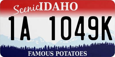 ID license plate 1A1049K