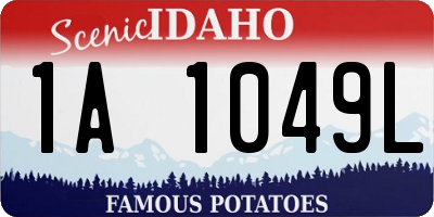 ID license plate 1A1049L