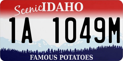 ID license plate 1A1049M