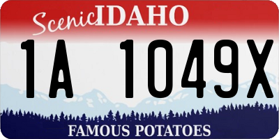 ID license plate 1A1049X