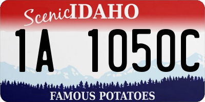 ID license plate 1A1050C