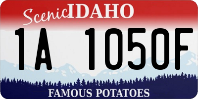 ID license plate 1A1050F