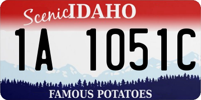 ID license plate 1A1051C