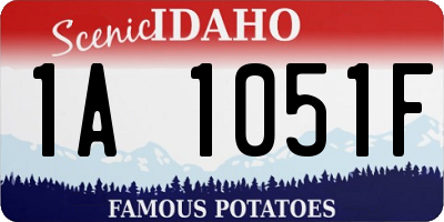 ID license plate 1A1051F