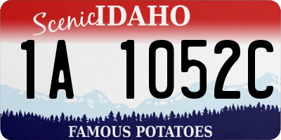 ID license plate 1A1052C