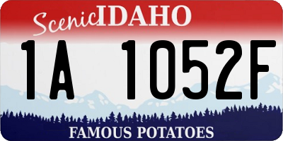 ID license plate 1A1052F
