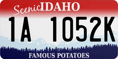 ID license plate 1A1052K