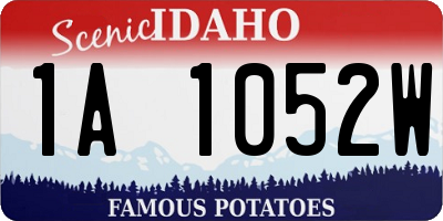 ID license plate 1A1052W