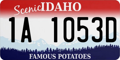 ID license plate 1A1053D