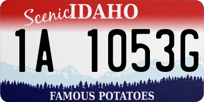 ID license plate 1A1053G