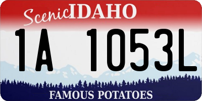 ID license plate 1A1053L
