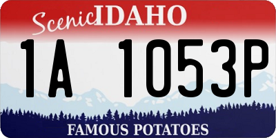 ID license plate 1A1053P