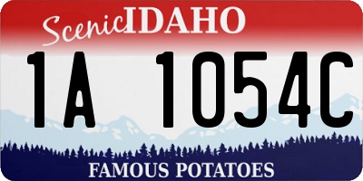 ID license plate 1A1054C