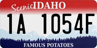 ID license plate 1A1054F