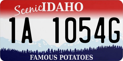 ID license plate 1A1054G