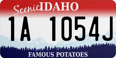 ID license plate 1A1054J