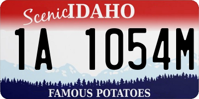 ID license plate 1A1054M